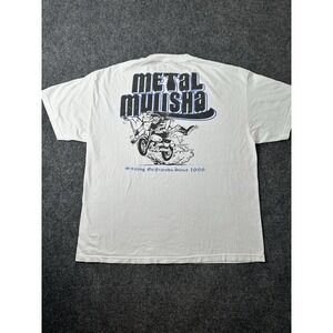 Mens T Shirt Metal Mulisha Graphic Biker White 1999 Logo, Size XL